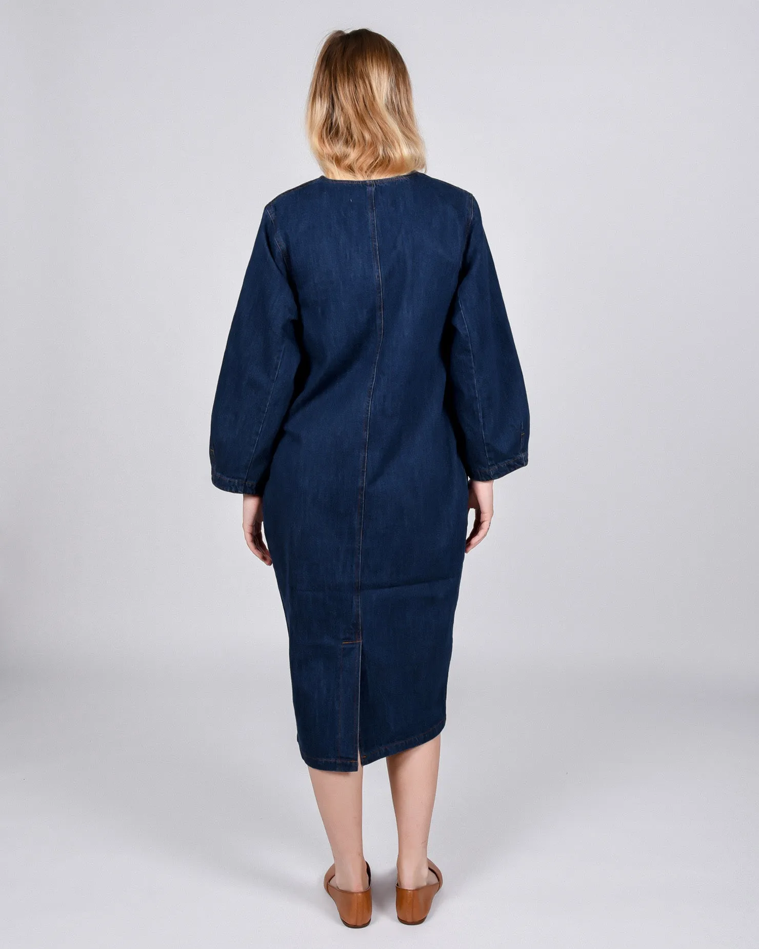 Merlon dress in raw denim