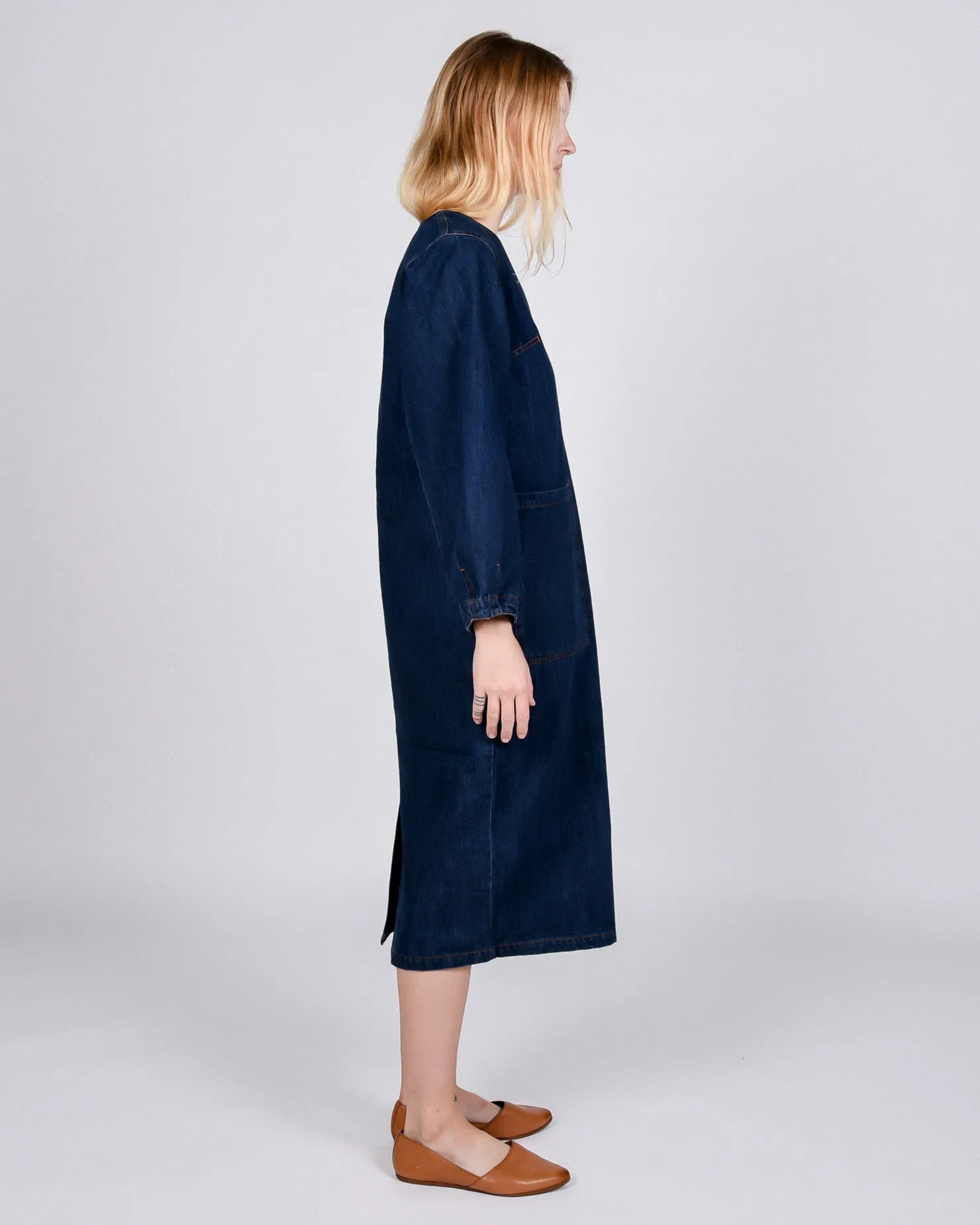 Merlon dress in raw denim