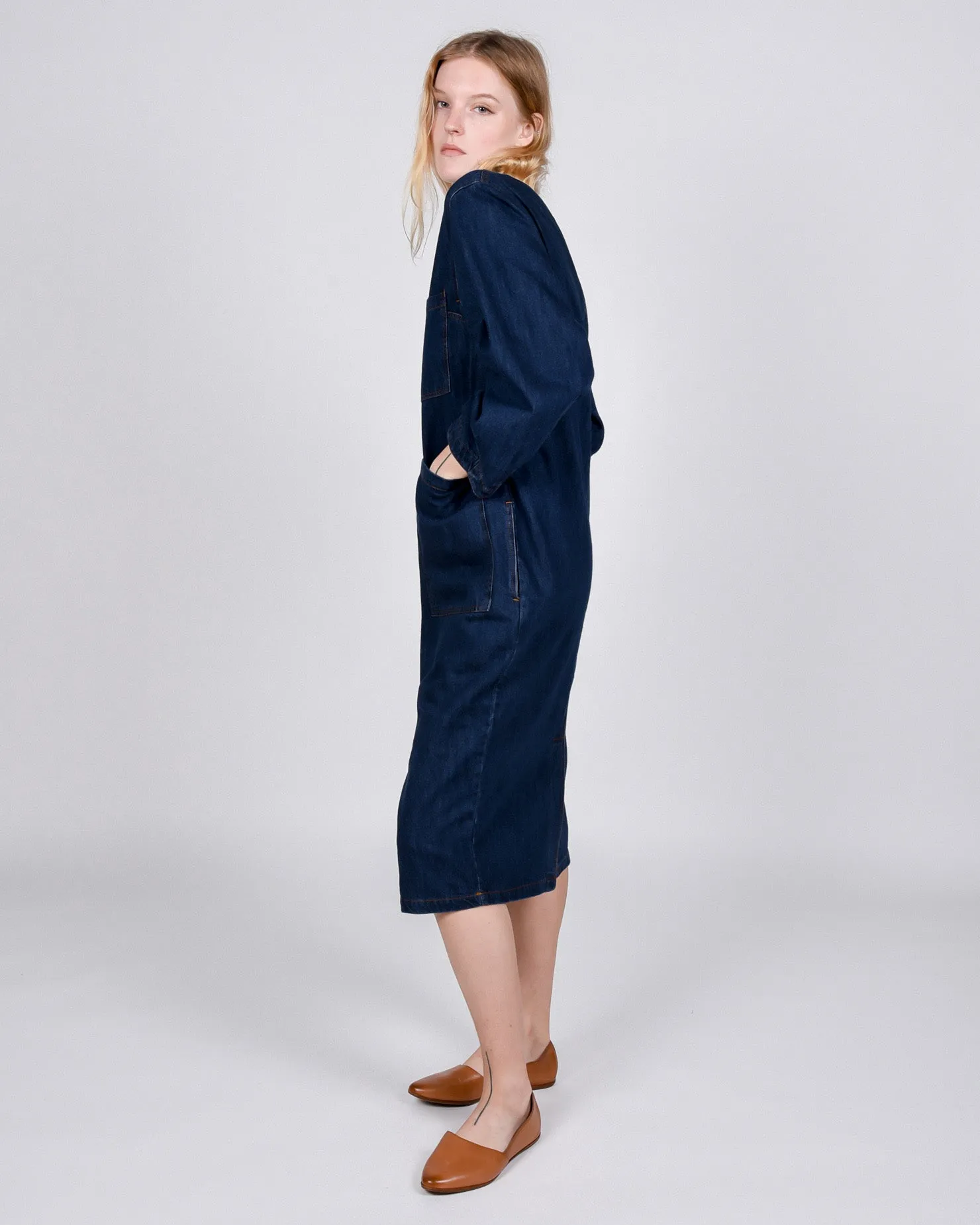 Merlon dress in raw denim
