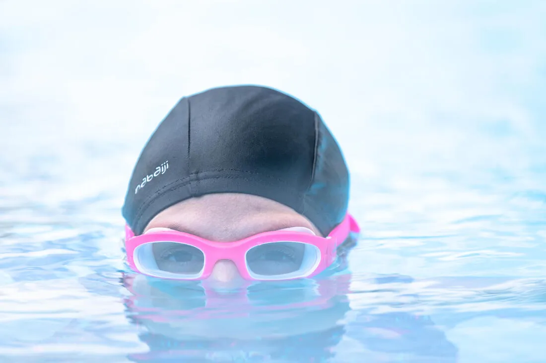 Mesh Fabric Swim Cap, Sizes S and L