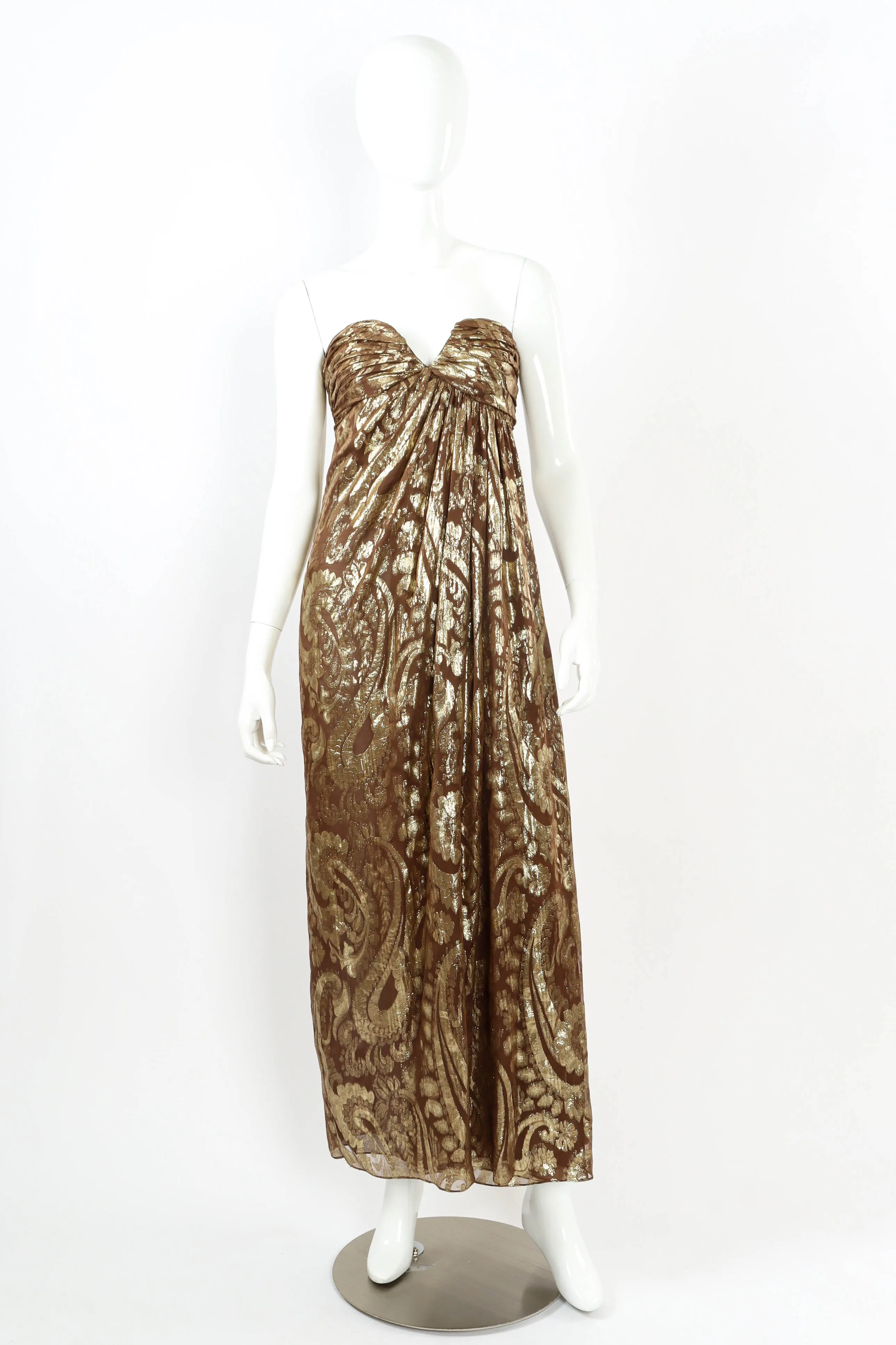 Metallic Fleur Strapless Dress