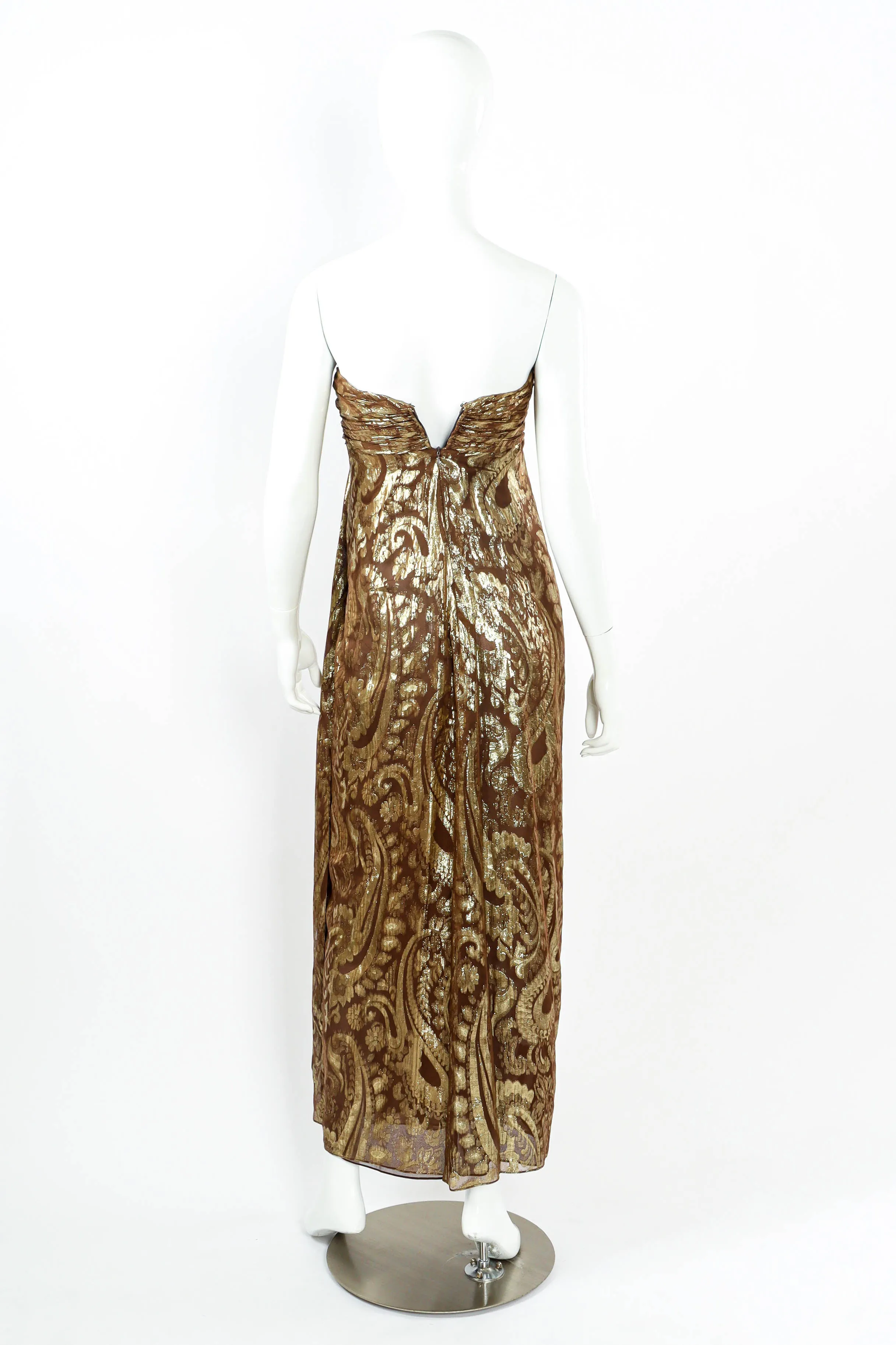 Metallic Fleur Strapless Dress
