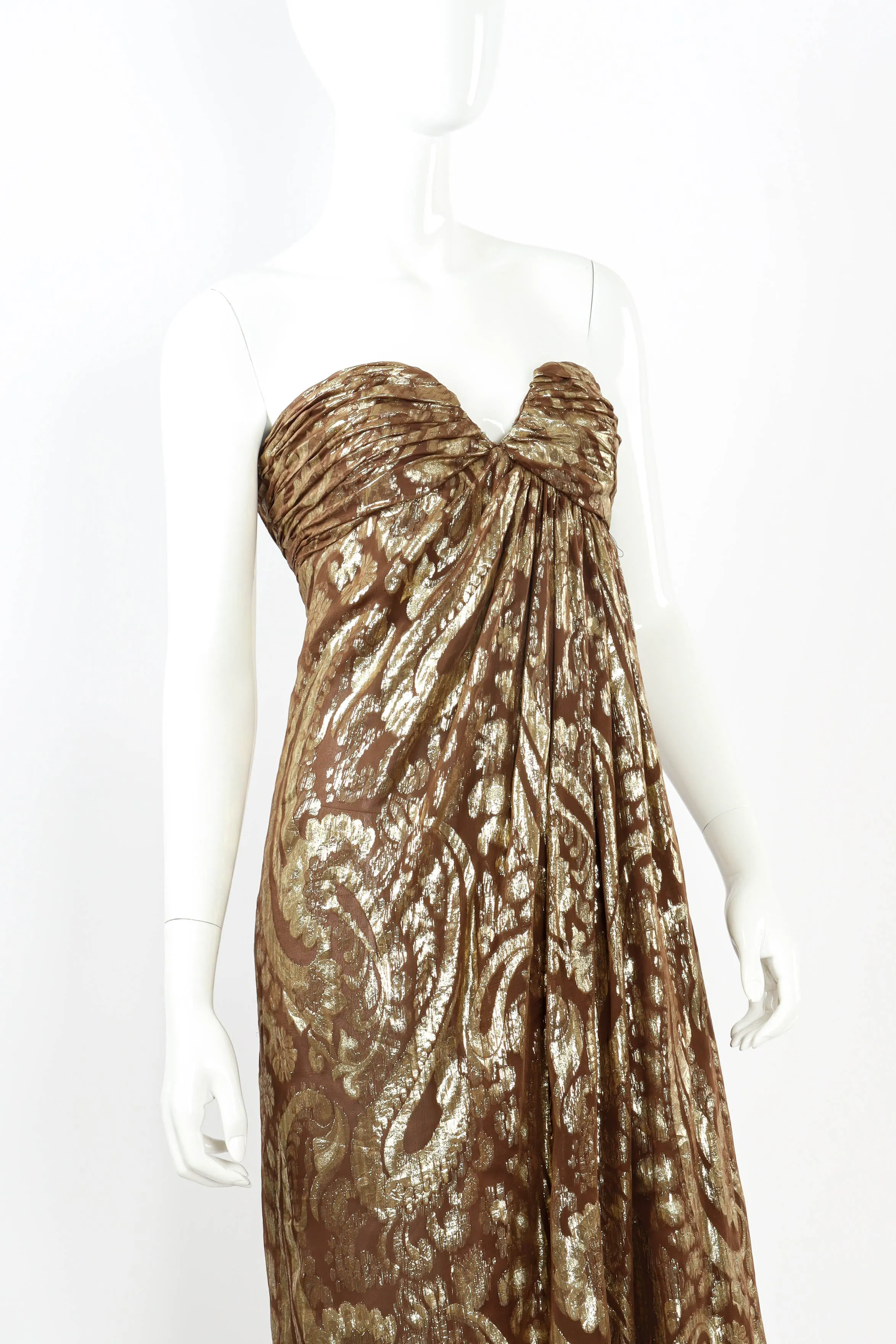 Metallic Fleur Strapless Dress