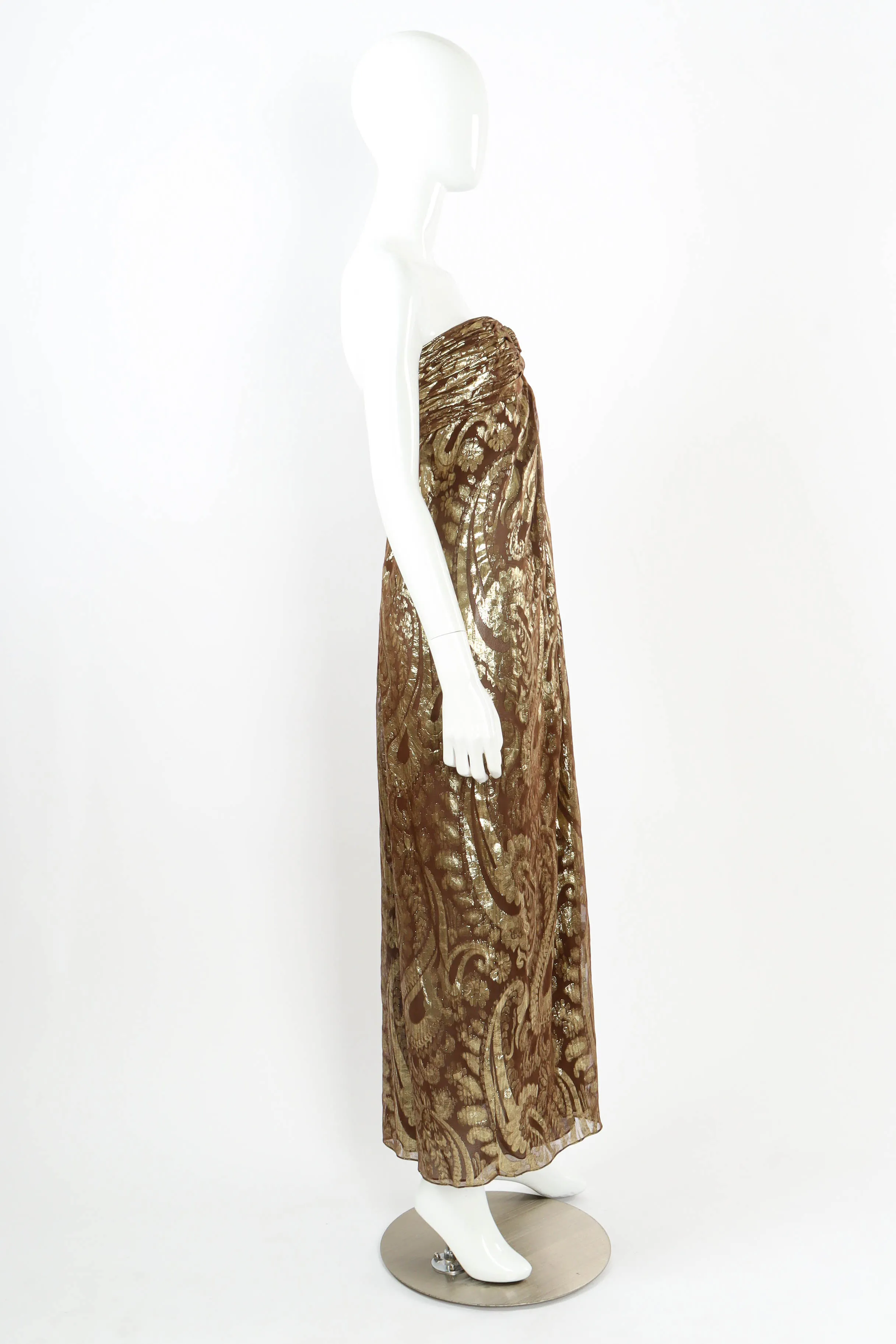 Metallic Fleur Strapless Dress