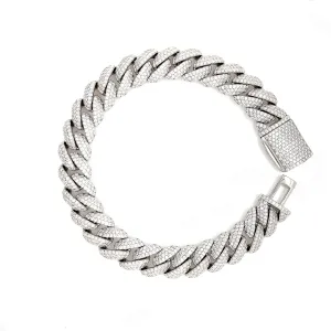 Miami Cuban 12mm Lab-Created Moissanite Sterling 8.5" Bracelet - M313069