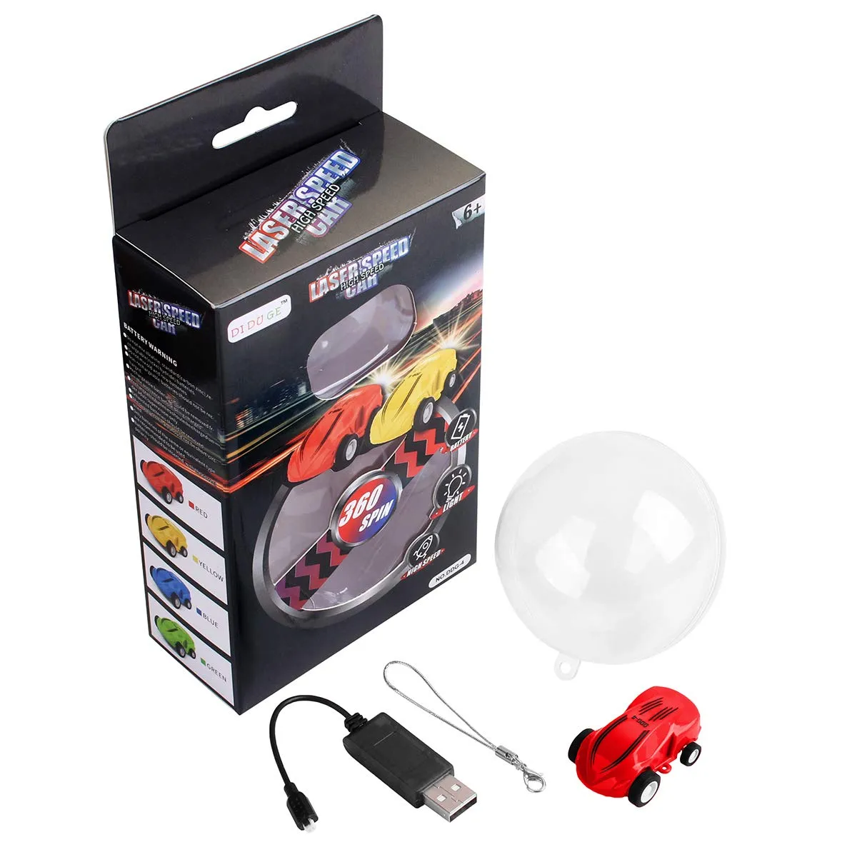 Micro Racers Mini Rechargeable Stunt Cars -360 Degree Rotating Pocket Racer with LED Light Up Glow in The Dark Toy Car for Kids