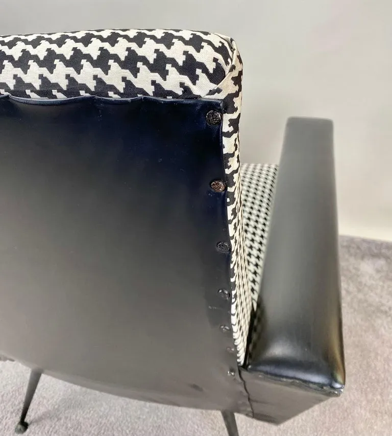 Mid-Century Modern Armchair or Lounge Chair Black and White, 1960s