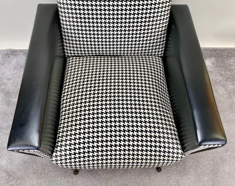 Mid-Century Modern Armchair or Lounge Chair Black and White, 1960s