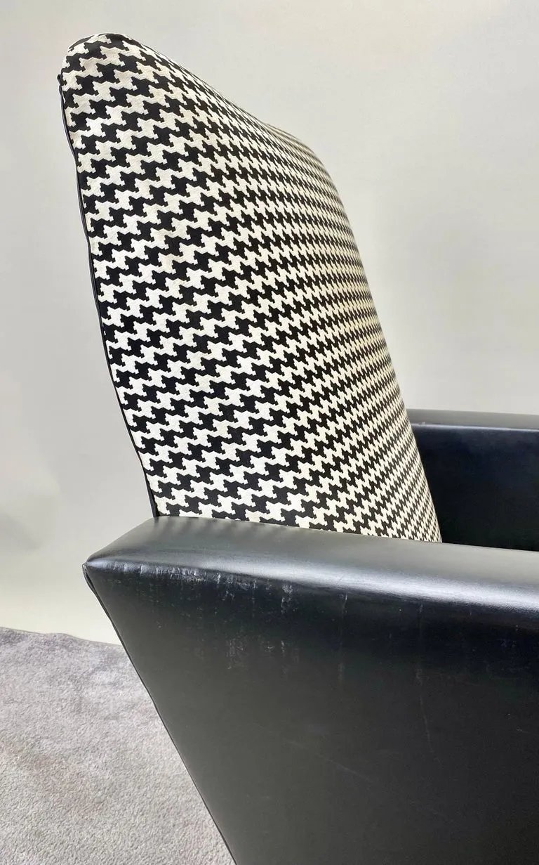 Mid-Century Modern Armchair or Lounge Chair Black and White, 1960s