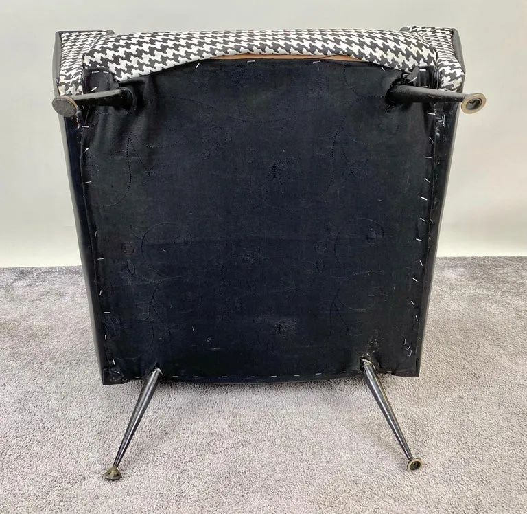 Mid-Century Modern Armchair or Lounge Chair Black and White, 1960s