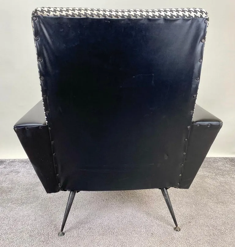 Mid-Century Modern Armchair or Lounge Chair Black and White, 1960s