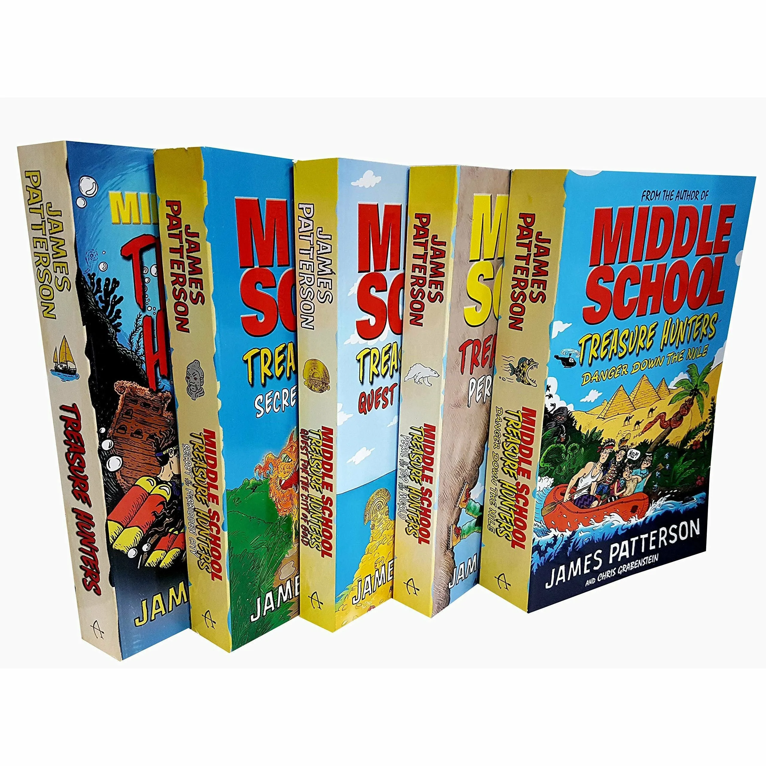 Middle School Treasure Hunters Series Collection 5 Books Set by James Patterson