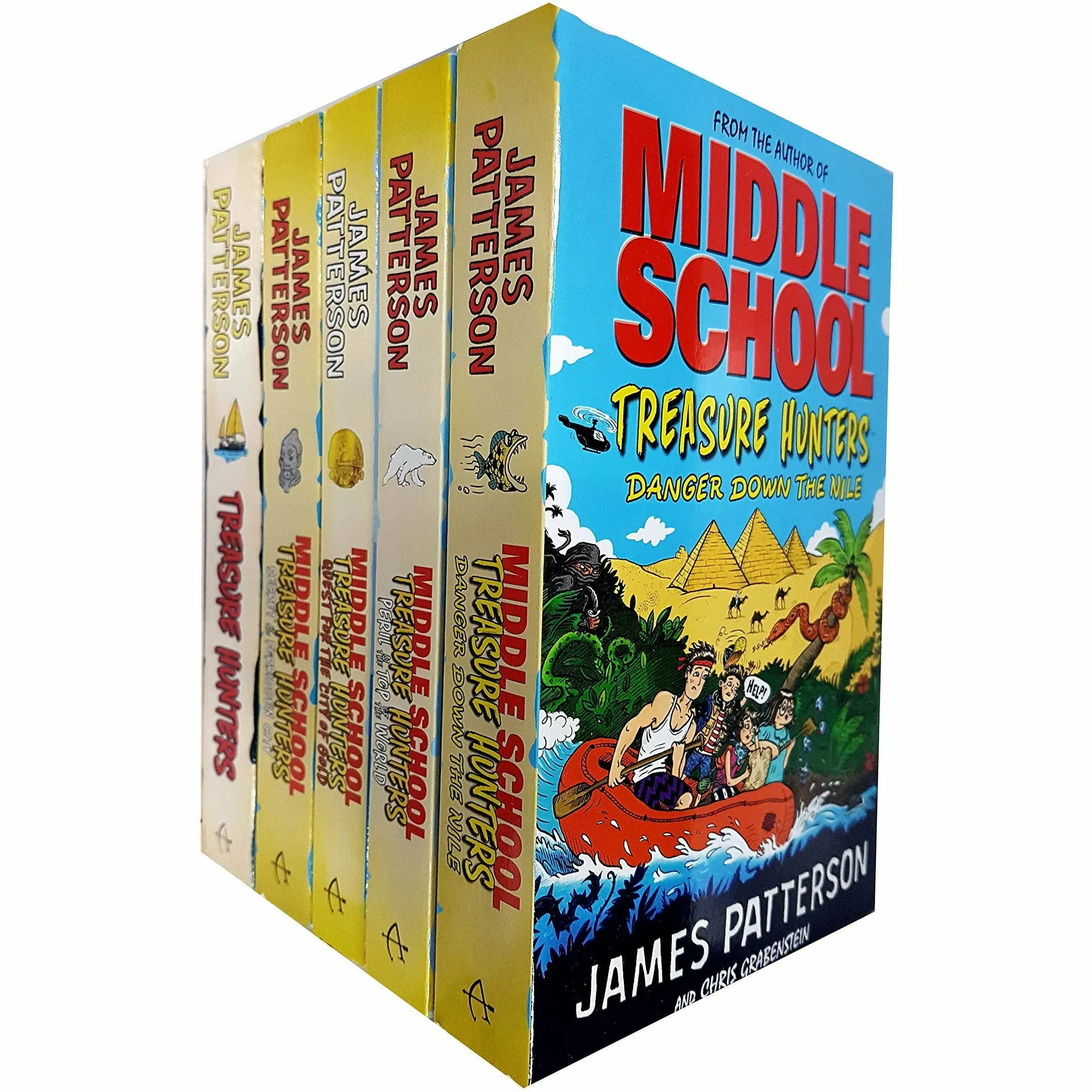 Middle School Treasure Hunters Series Collection 5 Books Set by James Patterson