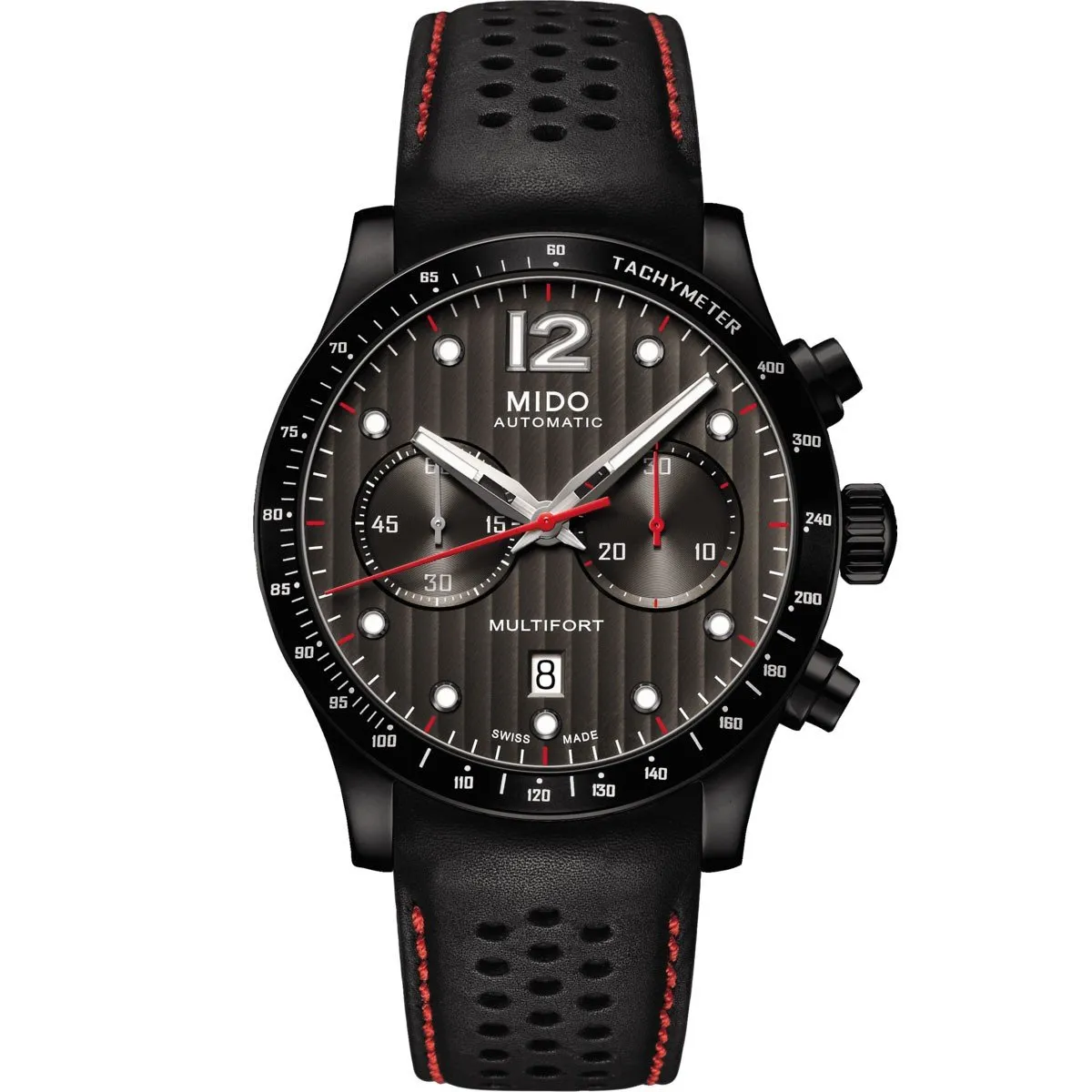 Mido Multifor Chronograph Aluminium bezel 44mm clock automatic anthracite steel Pvd Black Finish M025.627.36.061.00