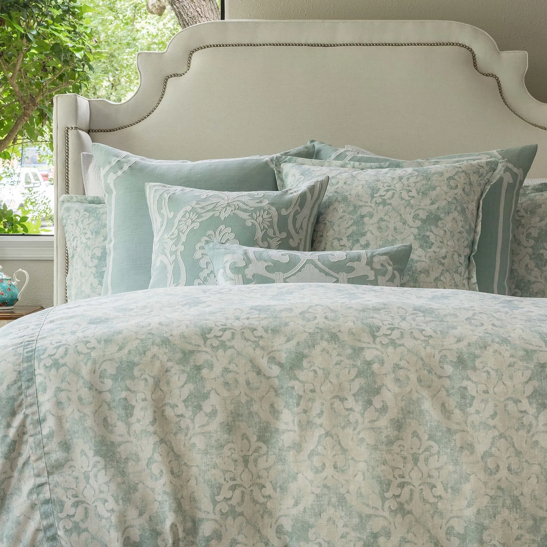 Milan Duvet Spa Faded Damask Venetian Linen