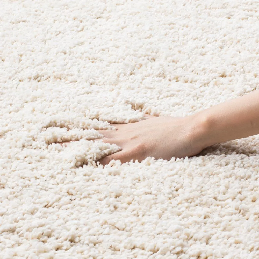 Milan Shag Ivory 2 ft. x 8 ft. Runner Rug! Made in Turkey! Ultra-Plush fabric encourages your bare-feet to indulge in luxury Retails $249 W/Tax!