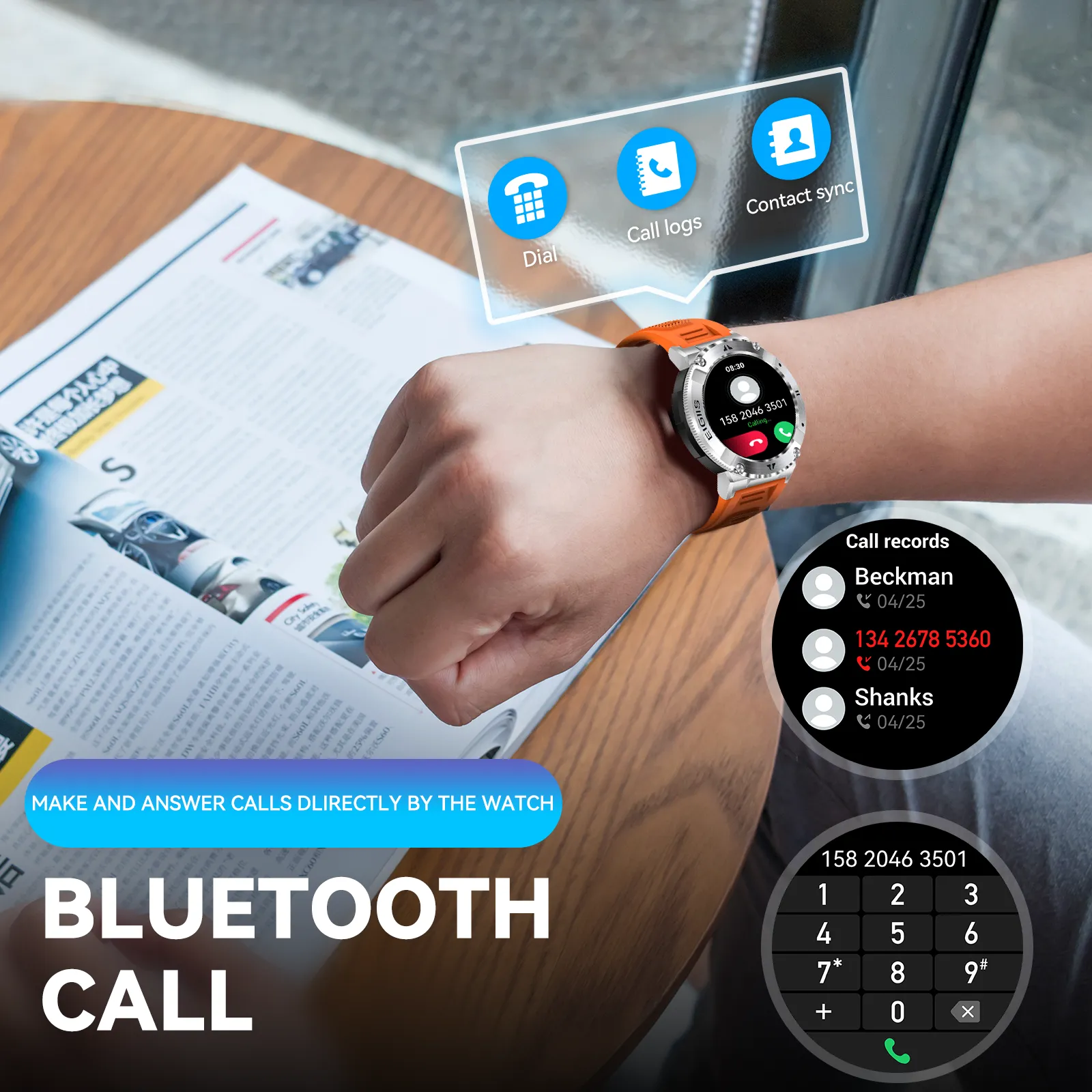 Military Smart Watch for Men Answer Make Calls Message Notification 1.32" HD Full Touch Smartwatch Fitness Tracker Watch Heart Rate Monitor Sleep Monitor Step Counter Sports Watch for iPhone Android
