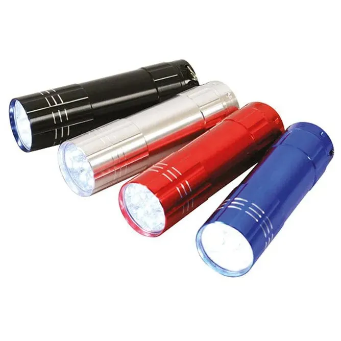 MINI ULTRA BRIGHT ALUMINIUM 9 LED POCKET LIGHT FLASHLIGHT CAMPING TORCH