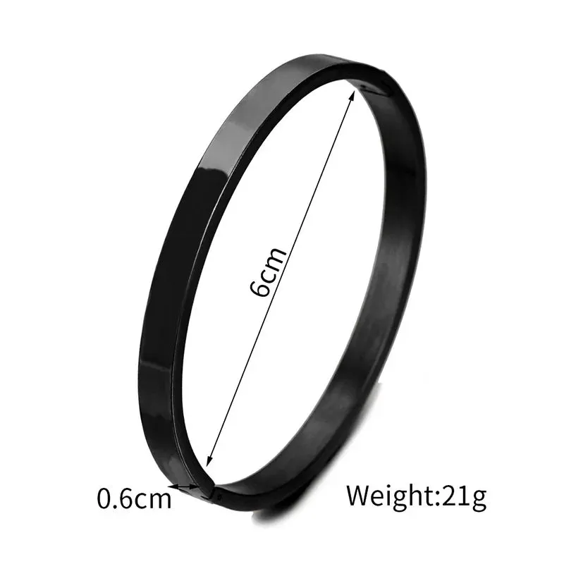 Minimalist Stainless Steel Bangle for Women – 4/6/8mm Width