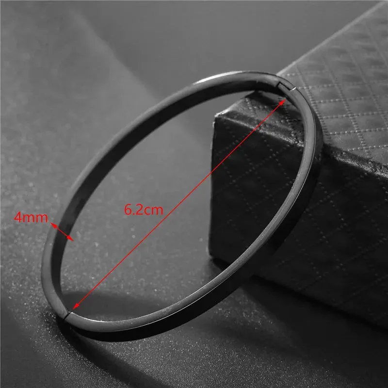 Minimalist Stainless Steel Bangle for Women – 4/6/8mm Width