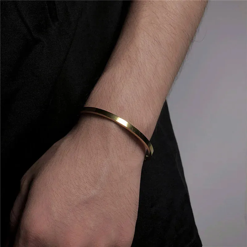 Minimalist Stainless Steel Bangle for Women – 4/6/8mm Width