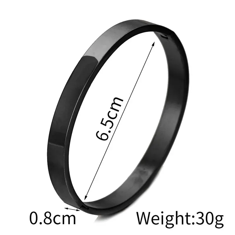 Minimalist Stainless Steel Bangle for Women – 4/6/8mm Width