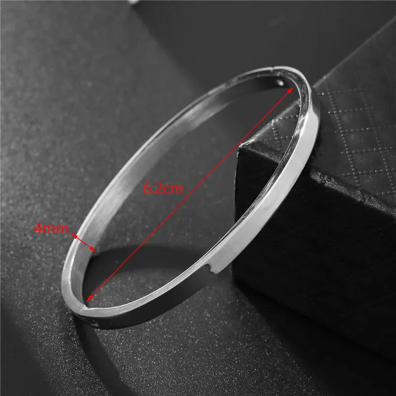 Minimalist Stainless Steel Bangle for Women – 4/6/8mm Width