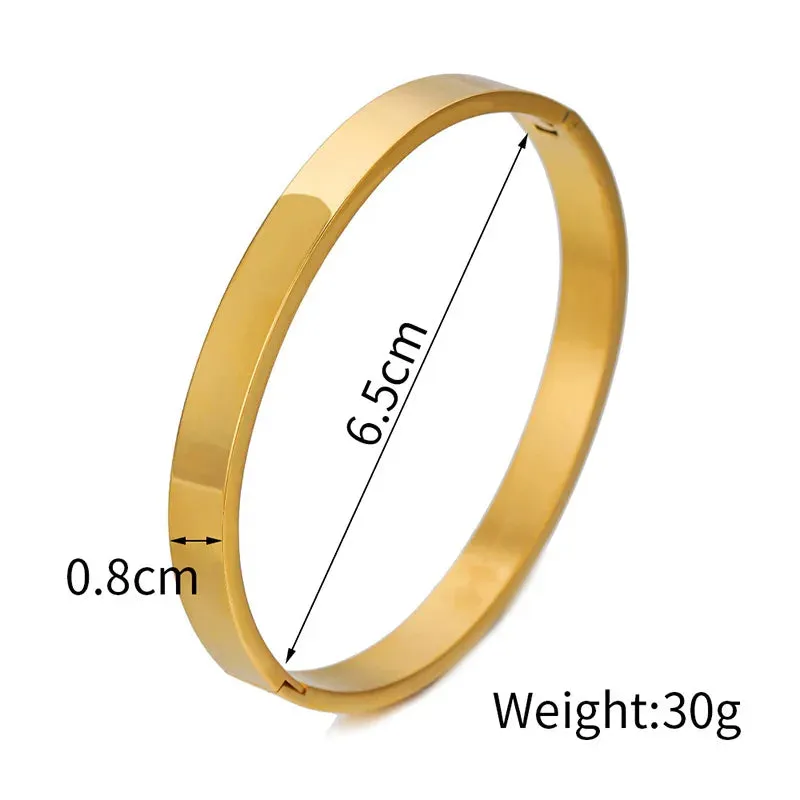 Minimalist Stainless Steel Bangle for Women – 4/6/8mm Width