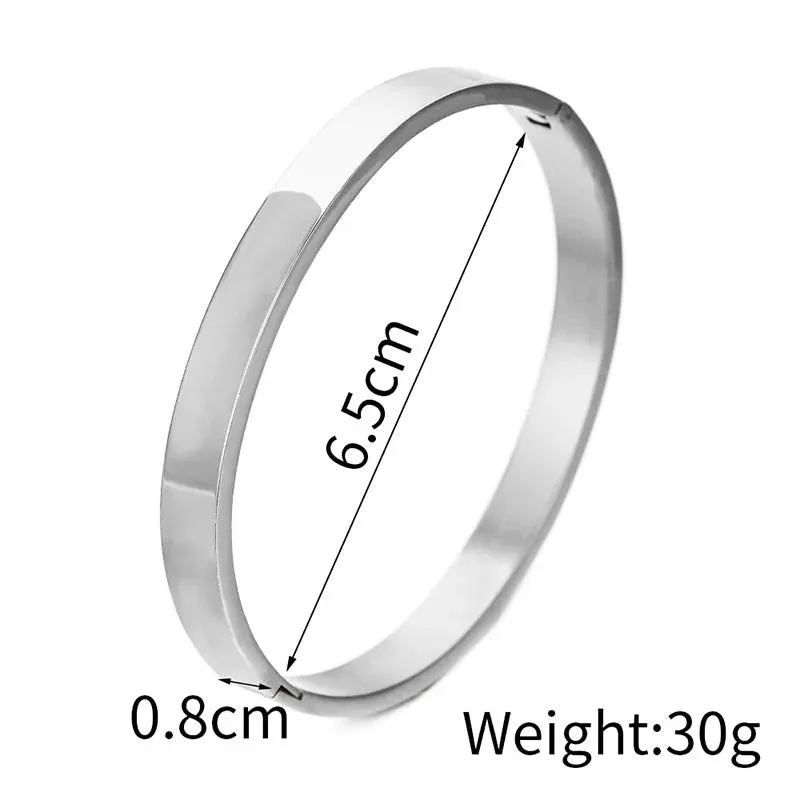 Minimalist Stainless Steel Bangle for Women – 4/6/8mm Width