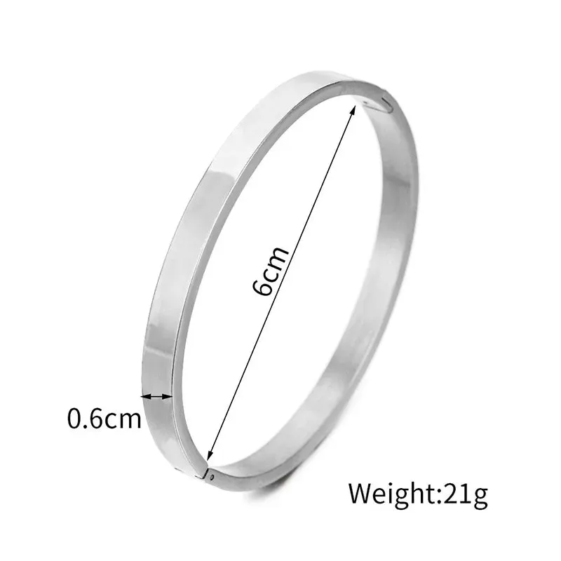 Minimalist Stainless Steel Bangle for Women – 4/6/8mm Width