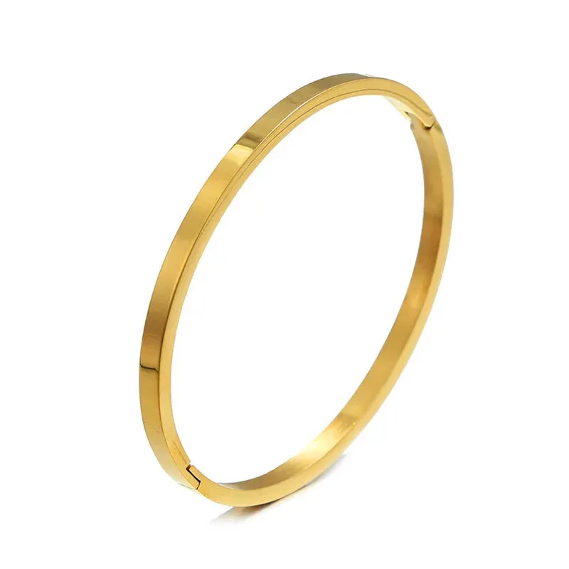 Minimalist Stainless Steel Bangle for Women – 4/6/8mm Width
