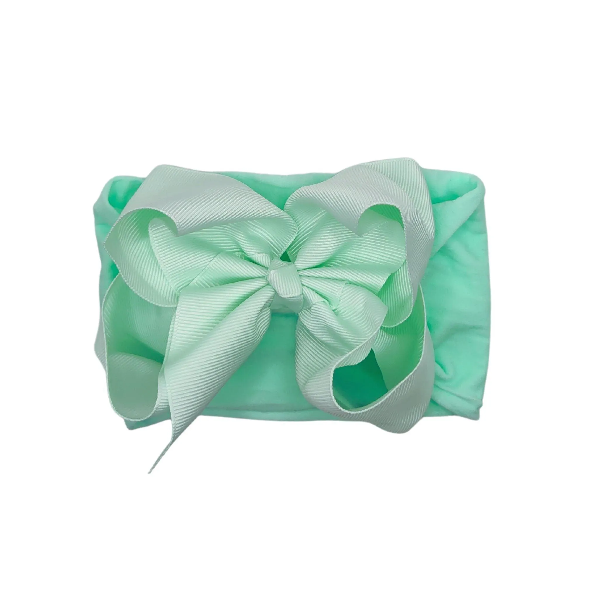 Mint Green Turban Bow Headband