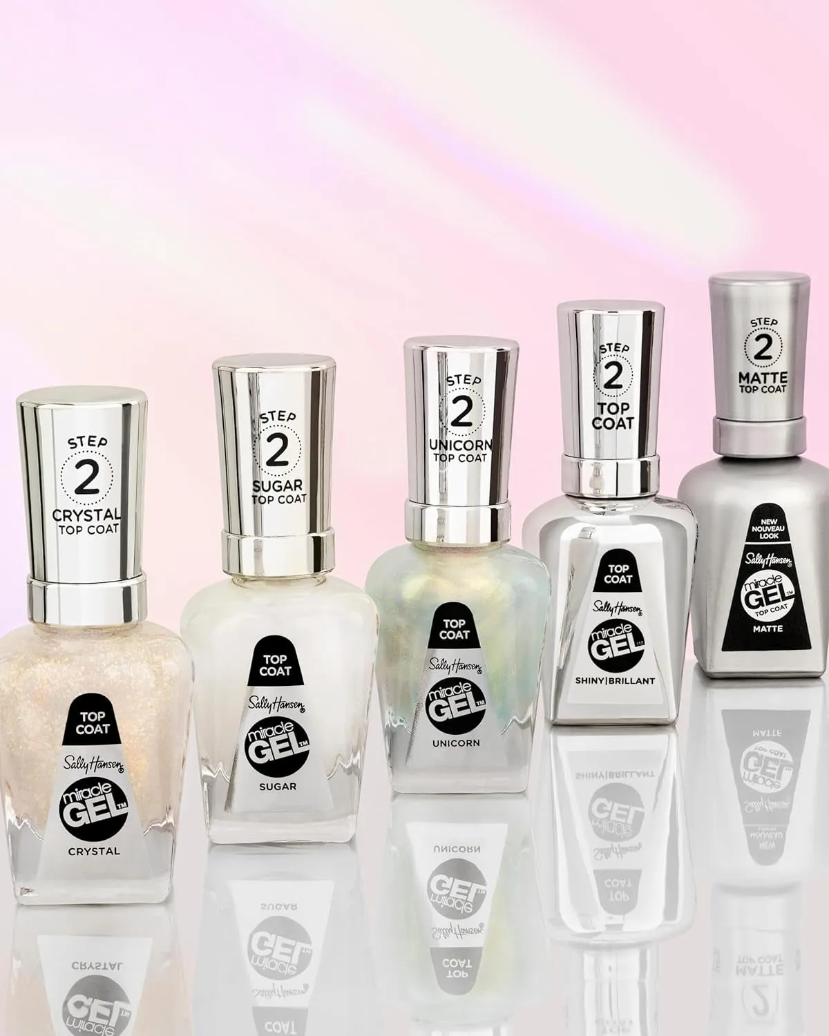 Miracle Gel™, Unicorn Top Coat, Long Lasting, Gel-Like Formula, No UV Lamp Needed, Glitter Nail Polish