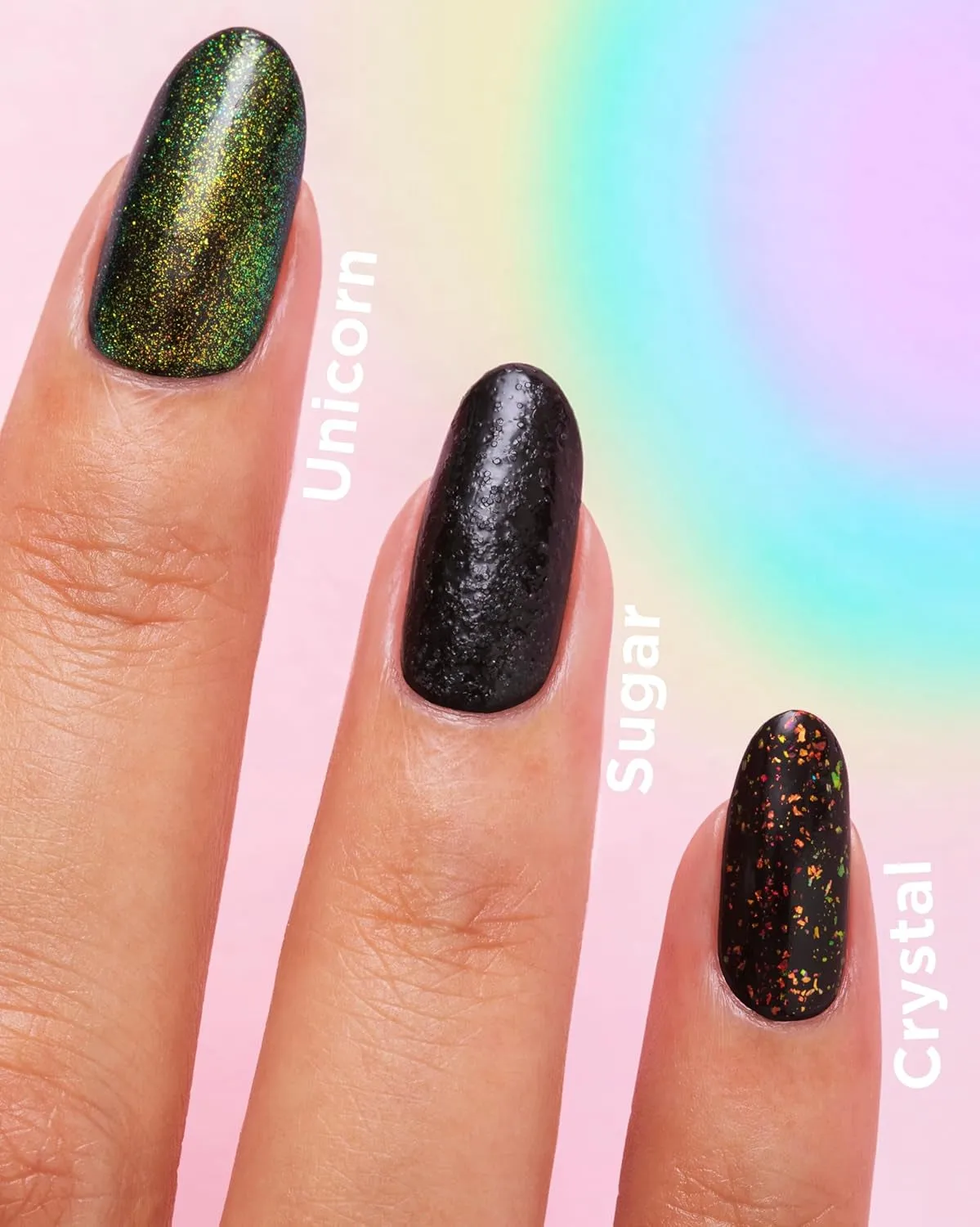 Miracle Gel™, Unicorn Top Coat, Long Lasting, Gel-Like Formula, No UV Lamp Needed, Glitter Nail Polish