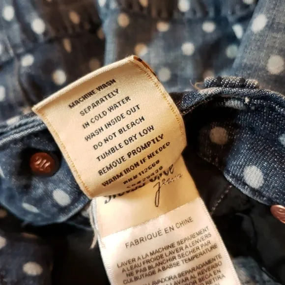 MISS ME Blue White Polka Dot Denim Jean Shorts sz 25