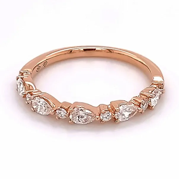 Mixed-shape Round & Pear-shape Single Prong 0.56ct tw Diamond Ring