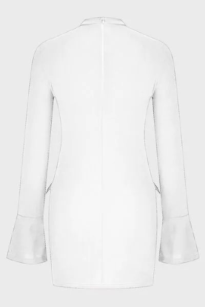 Mock Neck Long Sleeve Mini Dress