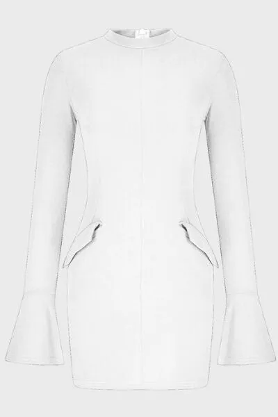 Mock Neck Long Sleeve Mini Dress