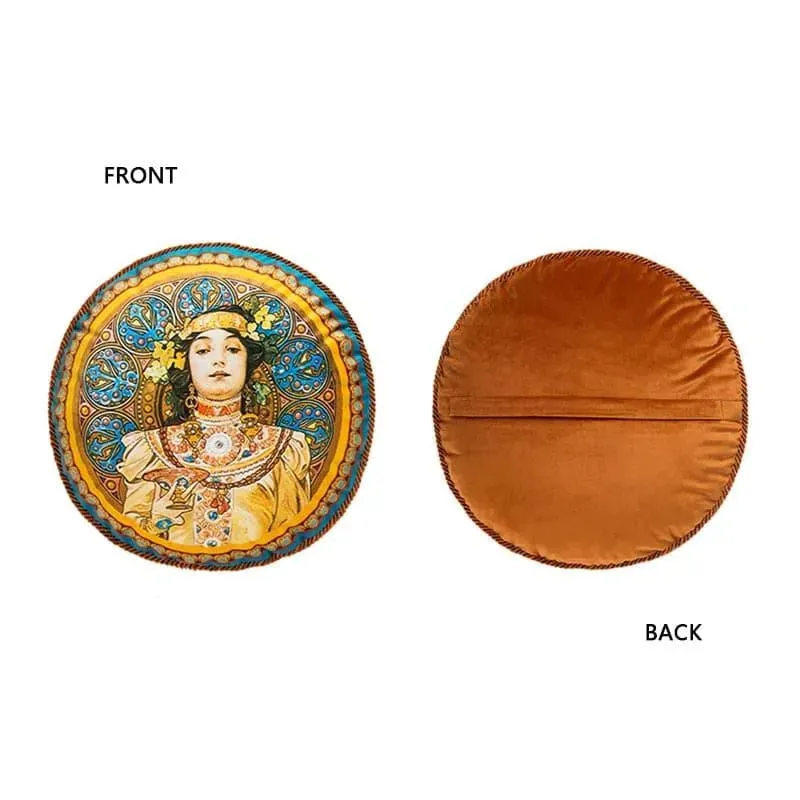 Moet And Chandon Inspired Round Throw Pillow Cover