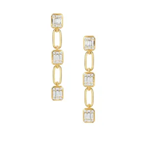 Mondrian 18K Yellow Gold Diamond Drop Earrings
