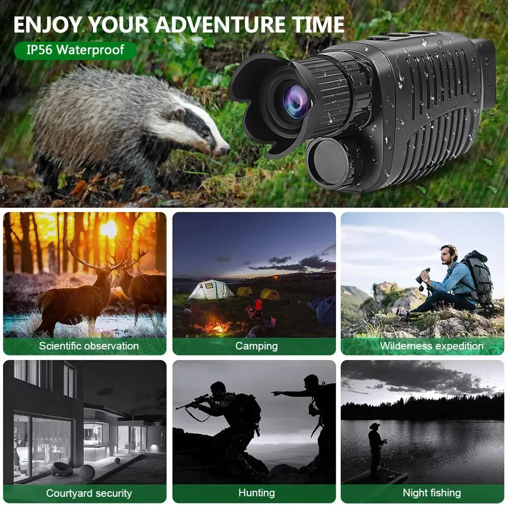 Monocular Night Vision 1080P HD Infrared Camera 5X Digital Light Zoom Telescope