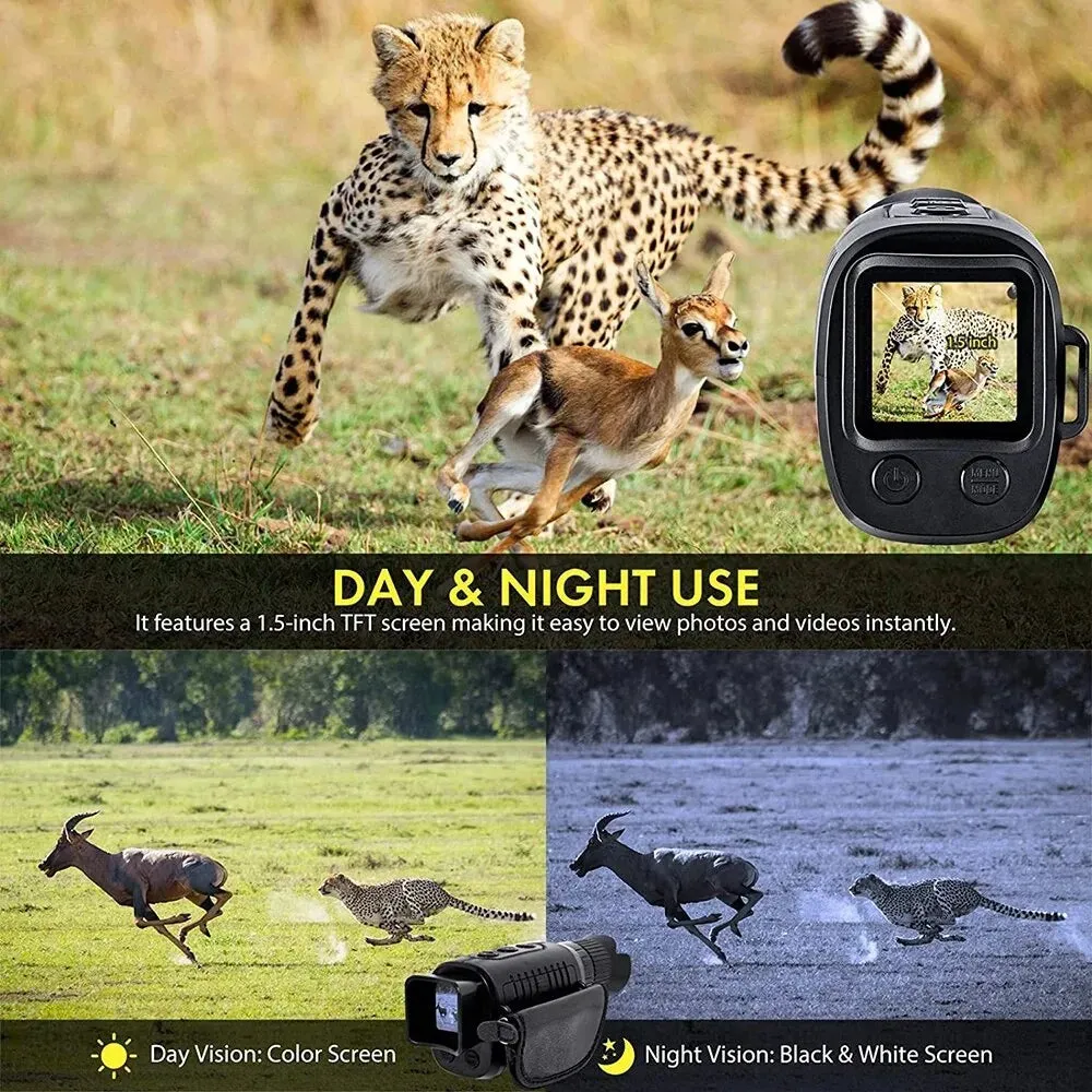 Monocular Night Vision 1080P HD Infrared Camera 5X Digital Light Zoom Telescope