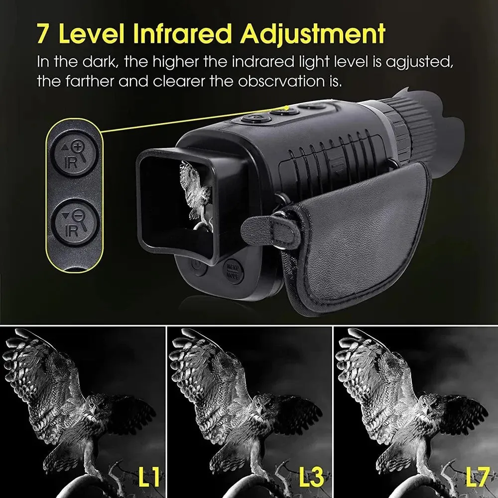Monocular Night Vision 1080P HD Infrared Camera 5X Digital Light Zoom Telescope