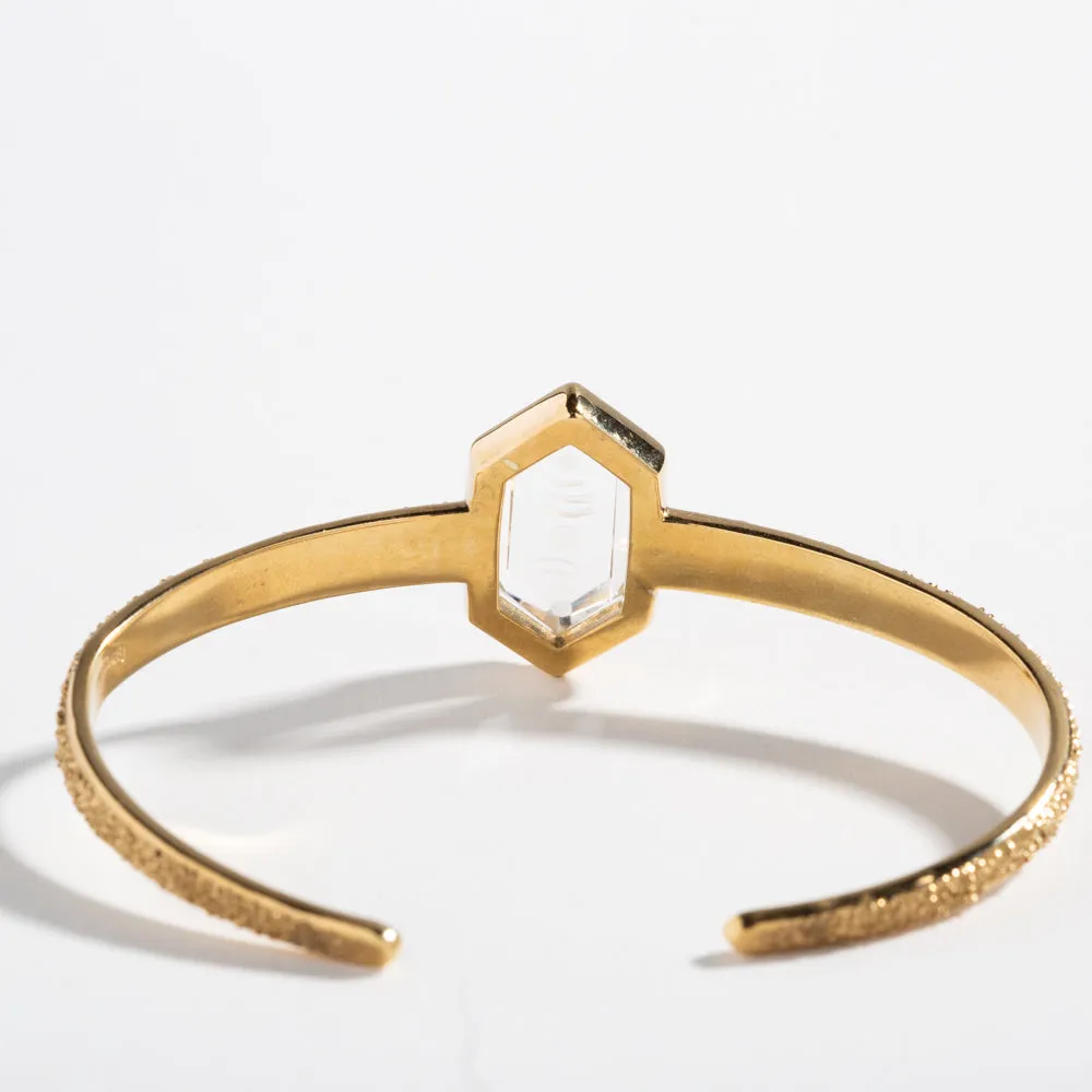 MOON PHASE CUFF | STERLING SILVER & ETCHED QUARTZ