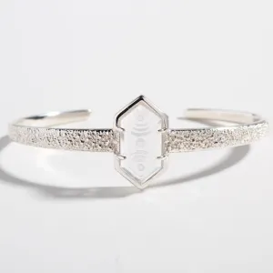 MOON PHASE CUFF | STERLING SILVER & ETCHED QUARTZ