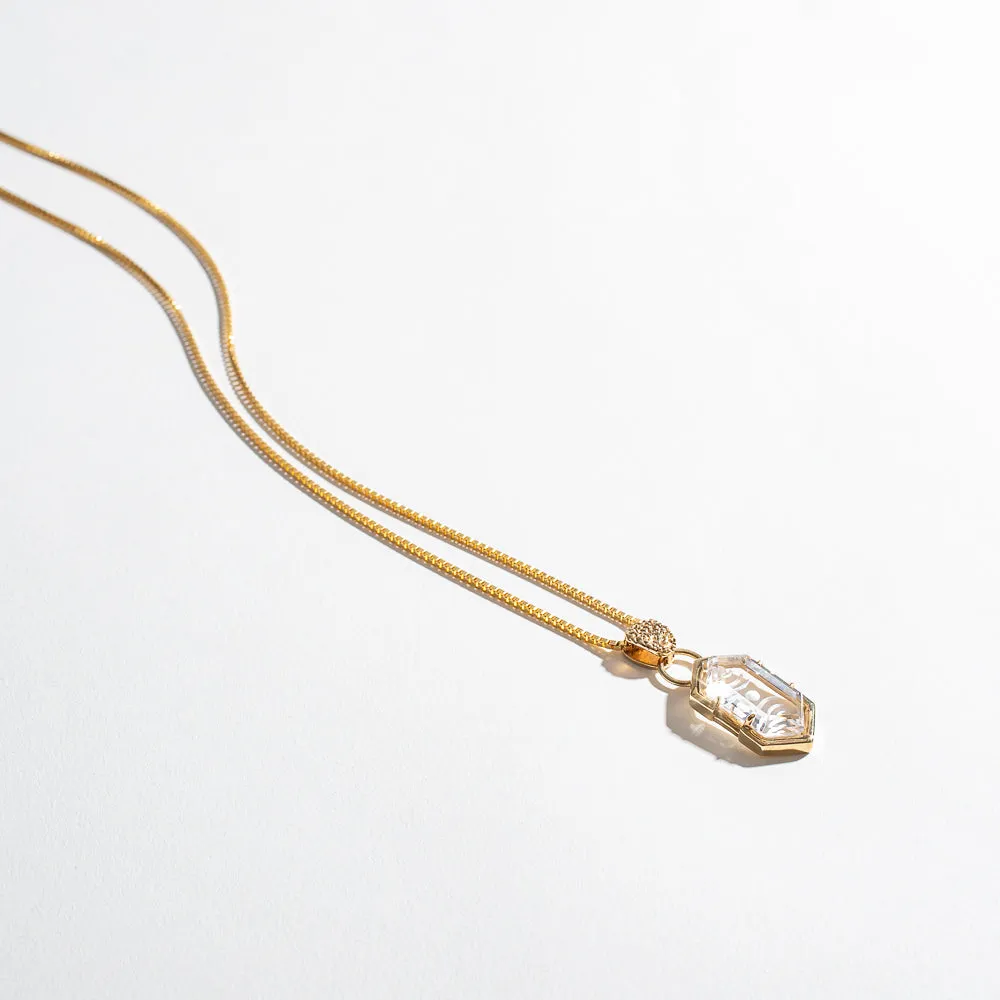MOON PHASE PENDANT NECKLACE | QUARTZ