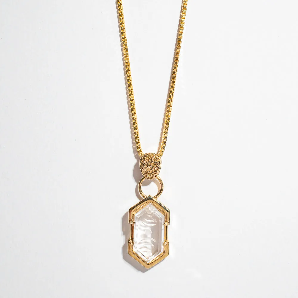 MOON PHASE PENDANT NECKLACE | QUARTZ