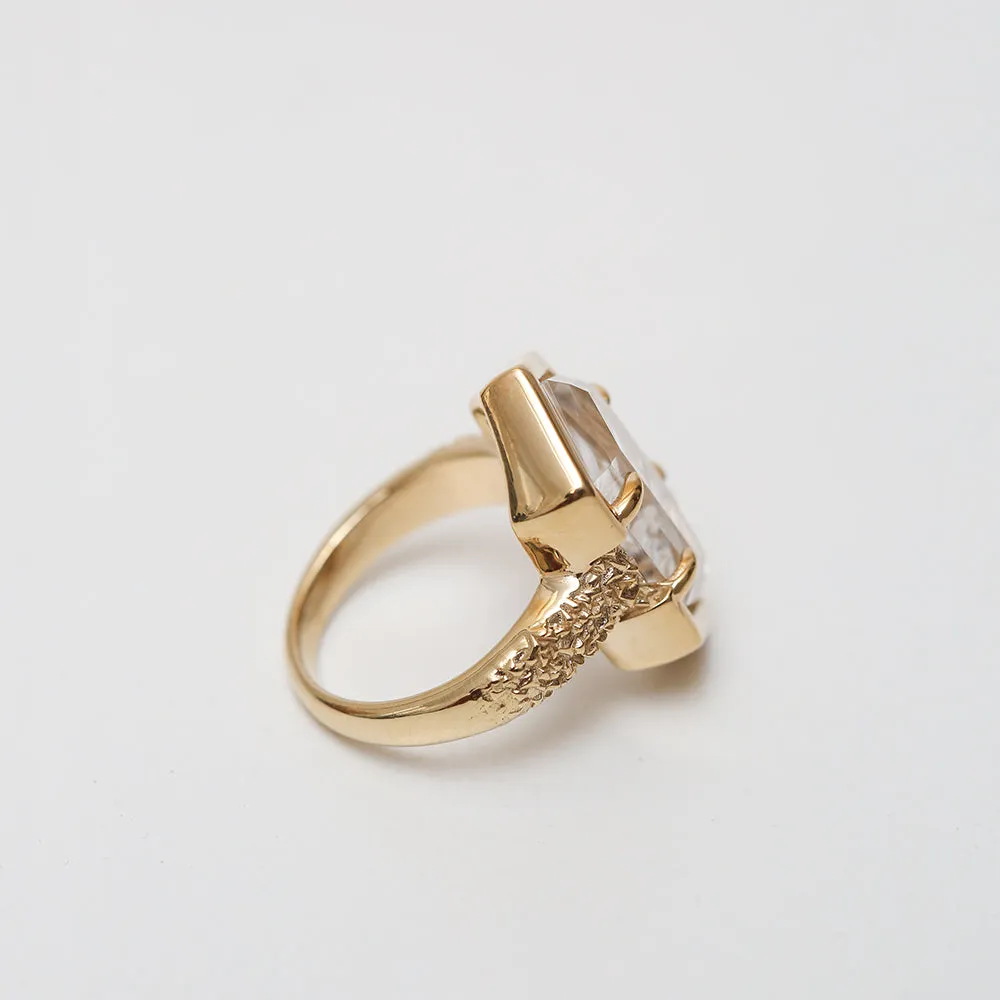 MOON PHASE RING | 14K GOLD & QUARTZ
