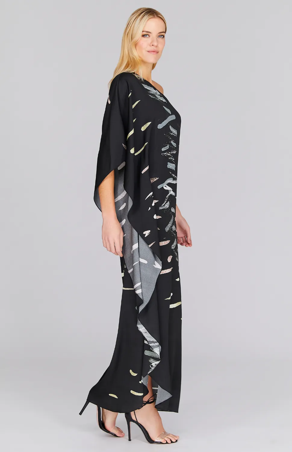 Moonlight Reflection One Shoulder Cascade Gown