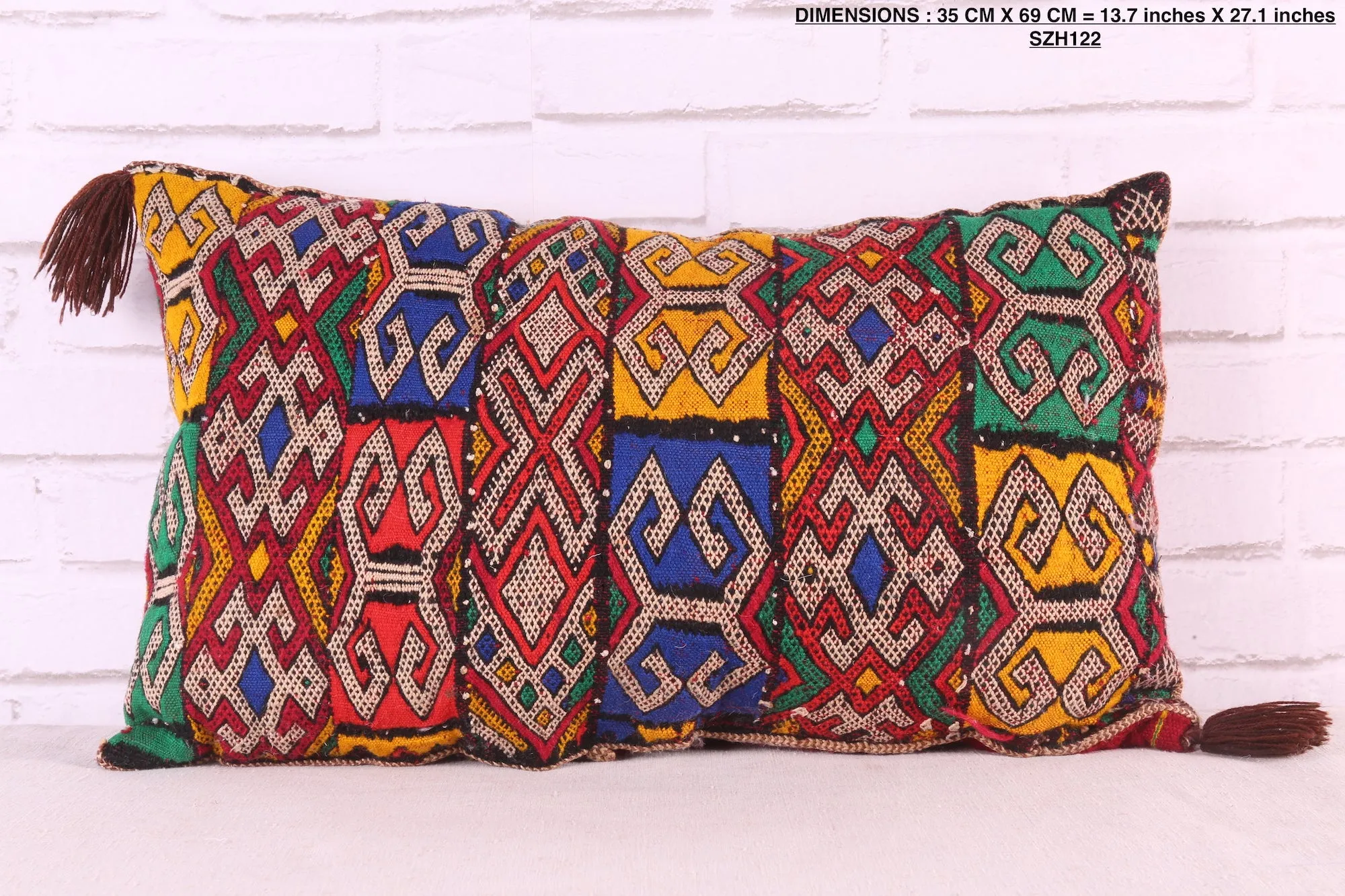 Moroccan pillow rug vintage 13.7 inches X 27.1 inches